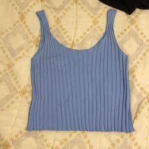 blue crop tank top